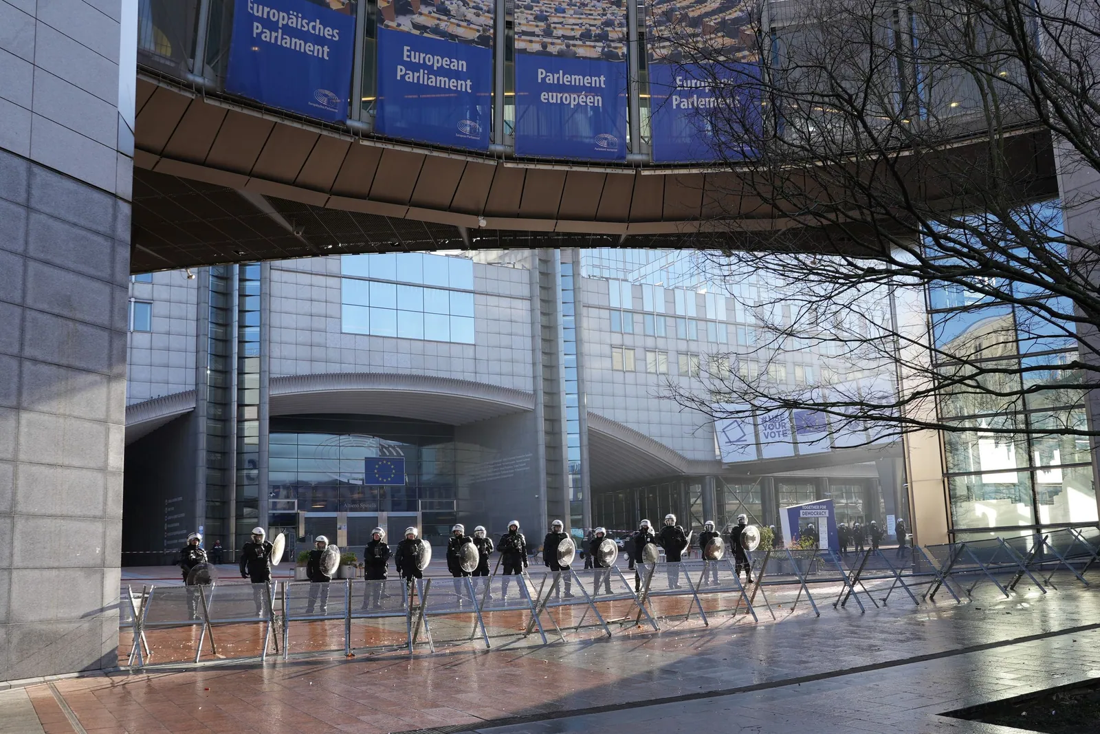 Entrée du Parlement européen à Bruxelles